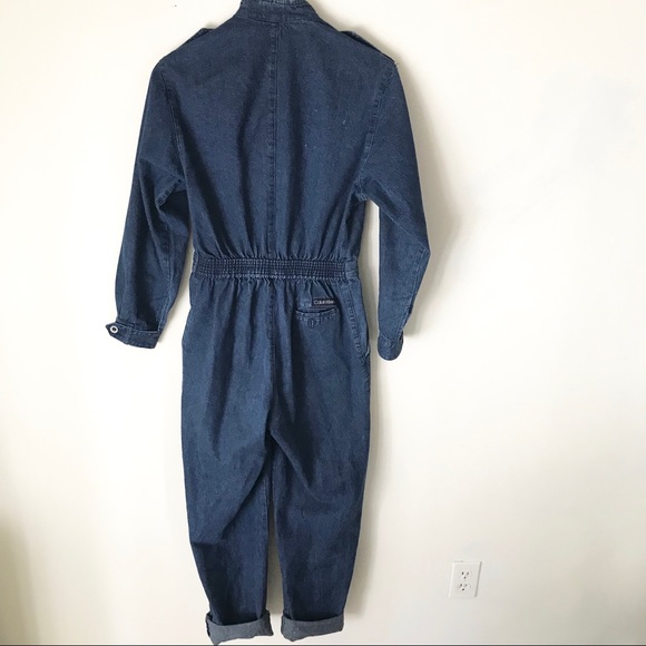 Vintage Calvin Klein Denim Jumpsuit Size 6 - Picture 6 of 7